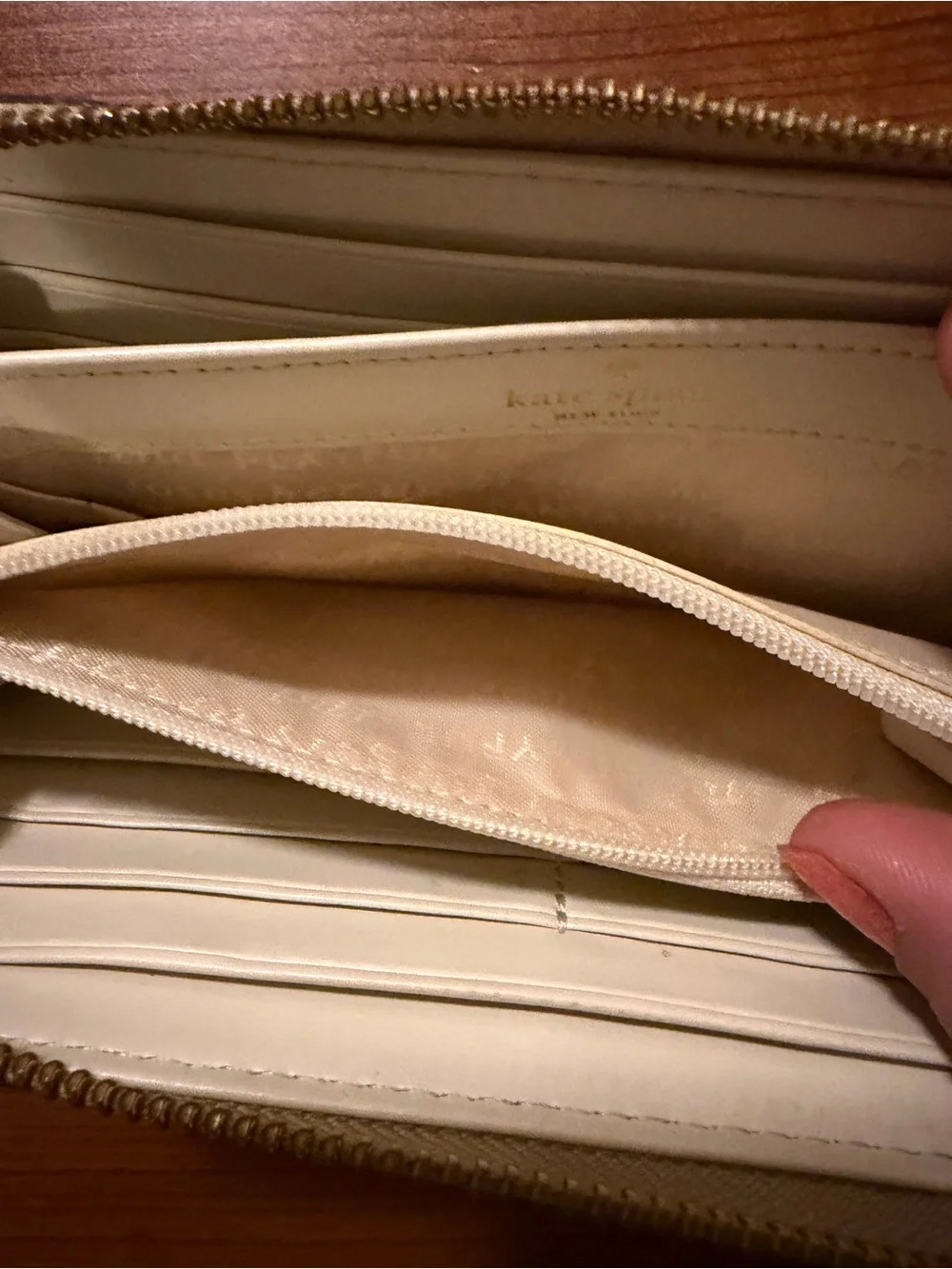 Kate Spade New York Gold Glitter Zip Around Wallet